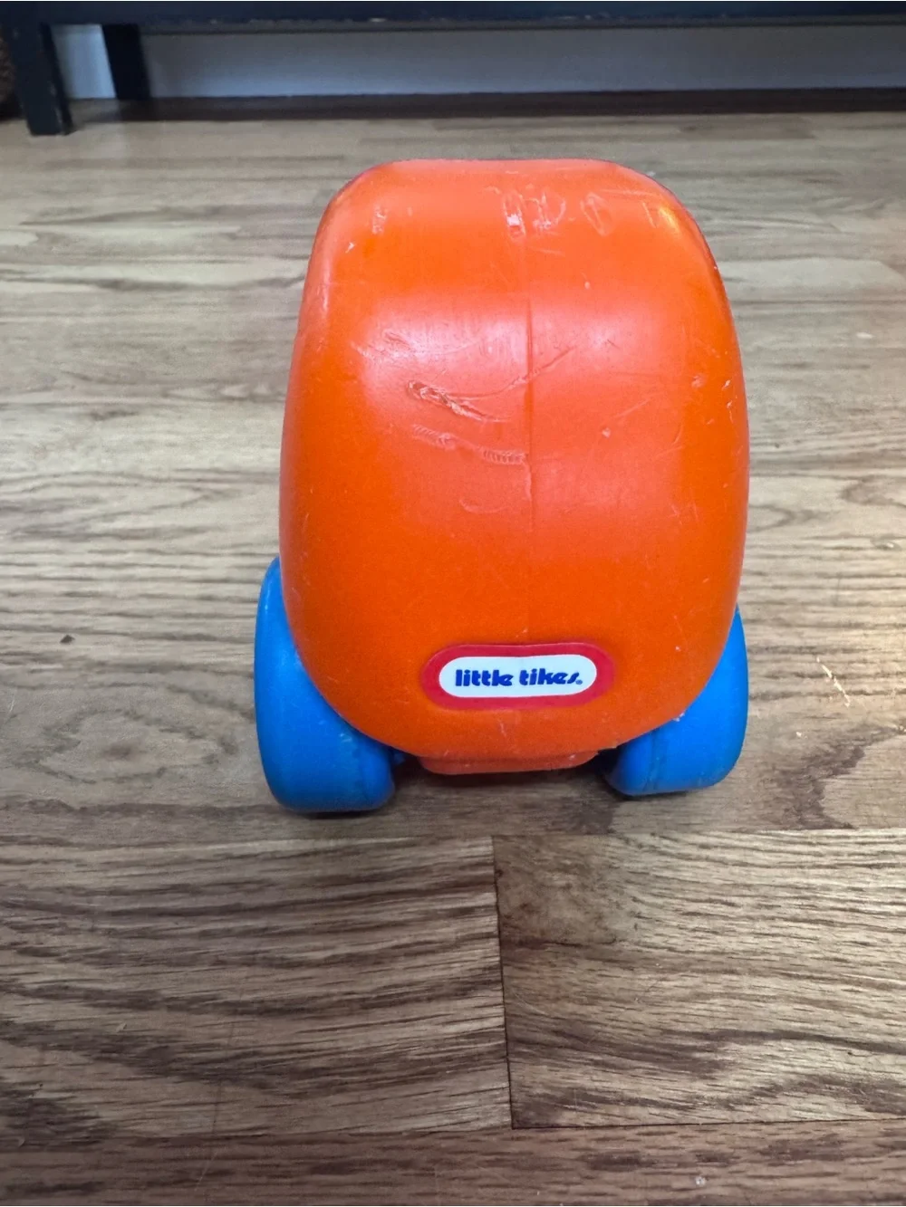 Vintage 1980s little tiles car Orange Push Car Toy for Toddlers